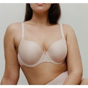 Chantelle 13FNO Norah Comfort Smooth Sweetheart T-Shirt Bra Sz 34DDDD Nude Blush